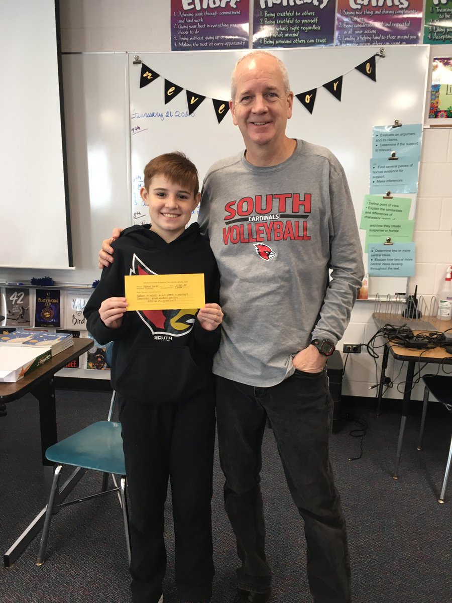 Congratulations Nathan D. for being a great example of the Cardinal Way! #southlearns <a href="/AHSD25South/">South Middle School</a>