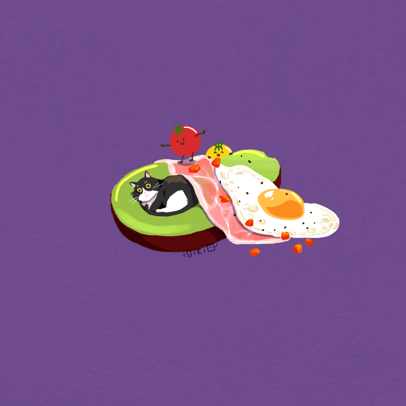 「猫 + 食べ物???

#猫の日 #ねこの日 #ネコの日 」|一色十秋 - イッシキトアキのイラスト