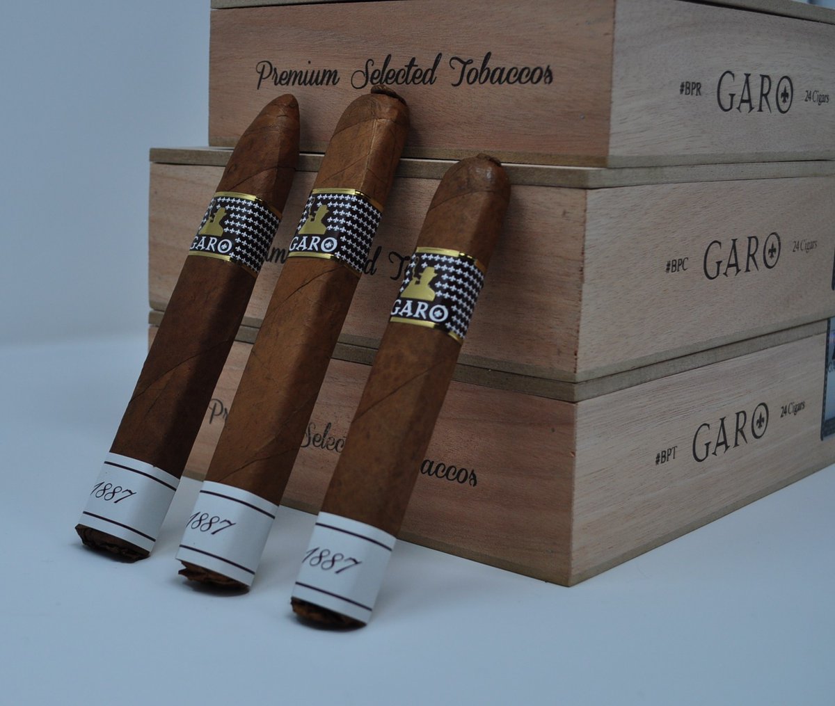 GaroCigars's tweet photo. The box-pressed cigar by Garo Cigars. The 1887. 
This unique and flavorful blend end comes in three sizes. Robusto, Torpedo and Churchill.#garocigars #garo #cigars #mygaromoment #cigarsmoking #cigarsmoker #cigarlife #lifestyle #cigarlover #cigaraficionado #premiumcigars https://t.co/J0Rtwj3UeF