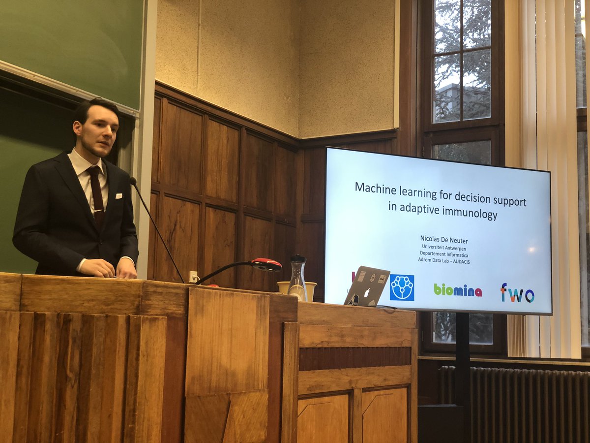 KrisLaukens's tweet photo. A big day for @ndeneuter, defending his PhD on machine learning for immunology decision support. PhD nr 9 in my @biominaBE team @UAntwerpen ! https://t.co/xd8Wb0GtuV