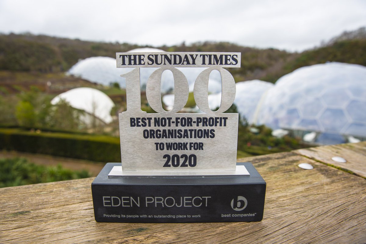 Great finish to a mega week. Behind this wonderful object is a whole load of hard work, passion , team dedication...and fun. BIG moment to make the top 100 Not For Profit companies. #BestCompanies2020 @eden_media_team @edenproject