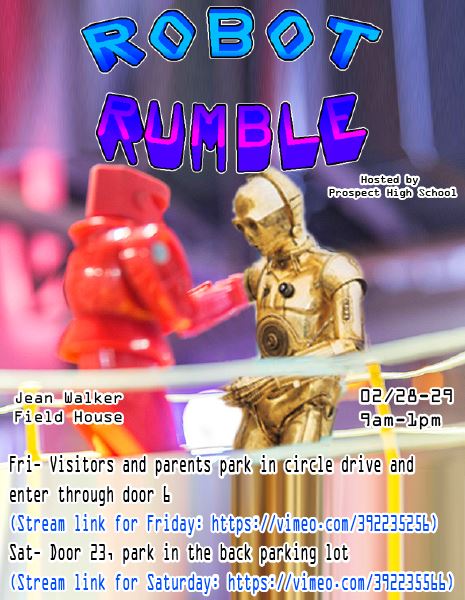 Paul Hardy (@fremdrobotics) on Twitter photo One week away... Robot Rumble time. Watch the <a href="/FremdRobotics/">Paul Hardy</a> students flex their robotic muscles.
<a href="/FremdVikings/">Fremd High School</a>
vimeo.com/392235256 (Friday)
vimeo.com/392235566 (Saturday) One week away... Robot Rumble time. Watch the <a href="/FremdRobotics/">Paul Hardy</a> students flex their robotic muscles.
<a href="/FremdVikings/">Fremd High School</a>
vimeo.com/392235256 (Friday)
vimeo.com/392235566 (Saturday)