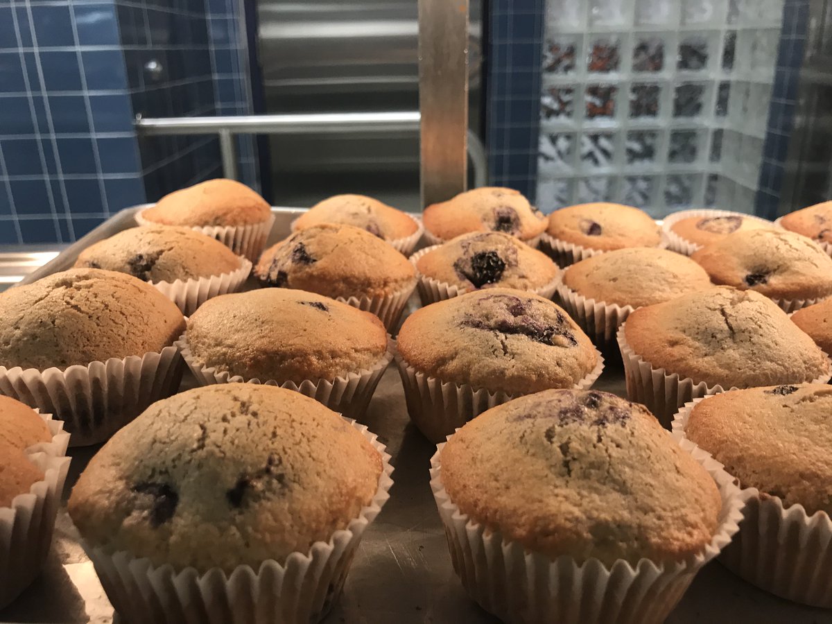Did you know that our blueberry muffins are homemade from scratch for our students? We even add in our own fresh blueberries into the batter! #freshbakedmuffins #theNEISDway #breakfastforall #homemade #farmtotable #breakfastofchampions