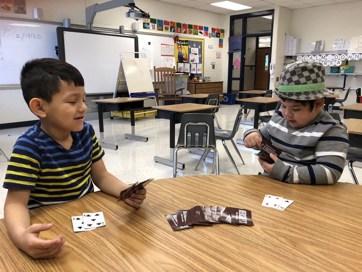 MsRichardsLCPS's tweet photo. Kindergarten friends are working hard on how to ask questions and reviewing numbers by playing a fun game of Go Fish. @ForestGroveES @MissLizHarvey @MrsGordon_FGES https://t.co/4VjH6z9Cqh