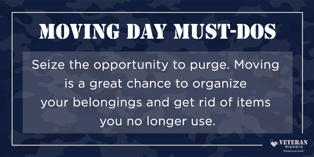 Prior to moving to your new home, take the time to declutter. #VeteranMovers #Movingtips

Request a quote: hubs.ly/H0n2bgG0