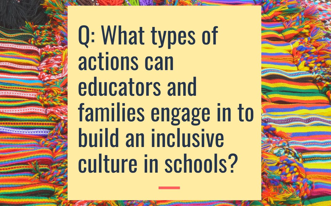 Q: What types of actions can educators and families engage in to build an inclusive culture in schools? <a href="/gmsdk12/">Germantown MSD</a> <a href="/GMSDHR/">GMSD Human Resources</a> #TeachGMSD #edchat #TwitterTuesday