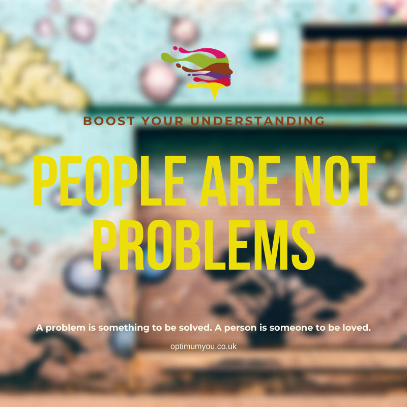 OptimumYou's tweet photo. If you think someone is a problem, think again. 
#coaching #mindsets #wellbeing #psychologicalfitness #wellbeingsupport #mindset #mindsetcoach #3principles #mindconsciousnessthought #understanding #wisdom https://t.co/q8euKmGi8N