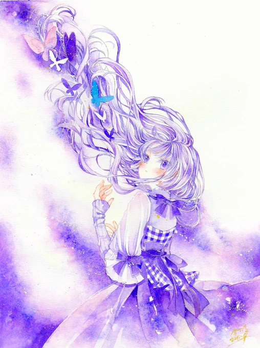 #いい絵を描くのでフォローしてください

透明水彩と髪の毛大好きです～!
大体絵描いてるので… 