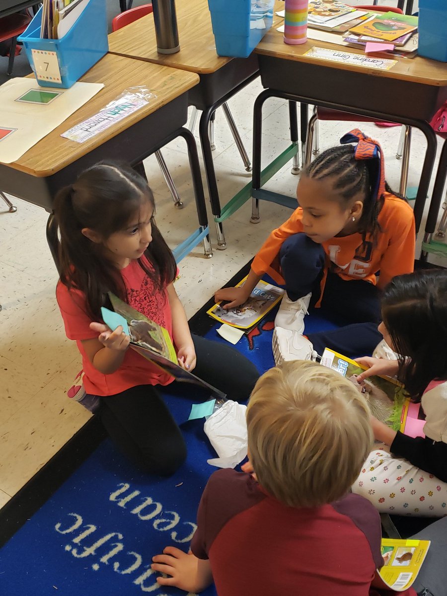 Andersoncm110's tweet photo. Book Clubs are rocking and rolling in 231.  Students shared information they learned from their book with the group. During our share the students shared information they learned from a group member. #andersonfirsties2020 #cwesisthebest https://t.co/yYEZkyFEwk