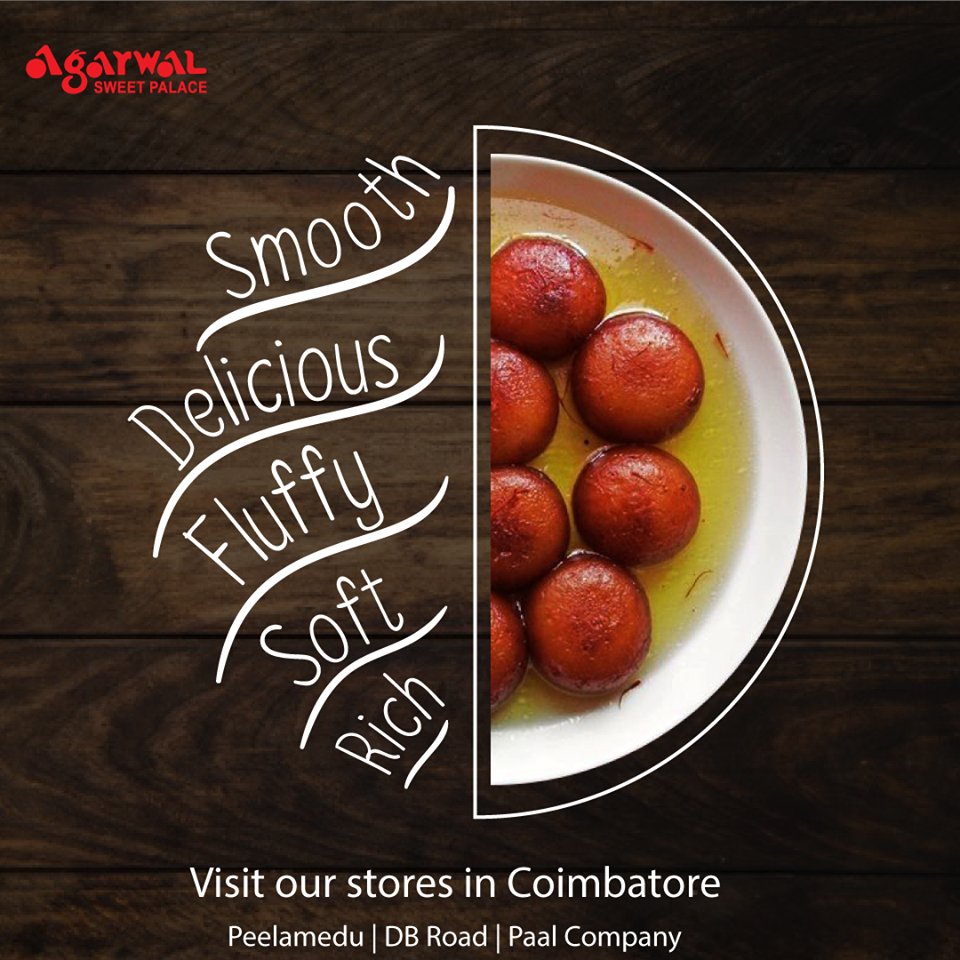agarwal_cbe's tweet photo. Enjoy the unique taste of Gulab Jamun in the Agarwal Sweet Palace, Coimbatore.

https://t.co/MVrGoBJq0R

#agarwalsweetpalace 
#coimbatore #GulabJamun #Sweets #navarathri #agarwal #jamunvors https://t.co/pL3UT0Gegb