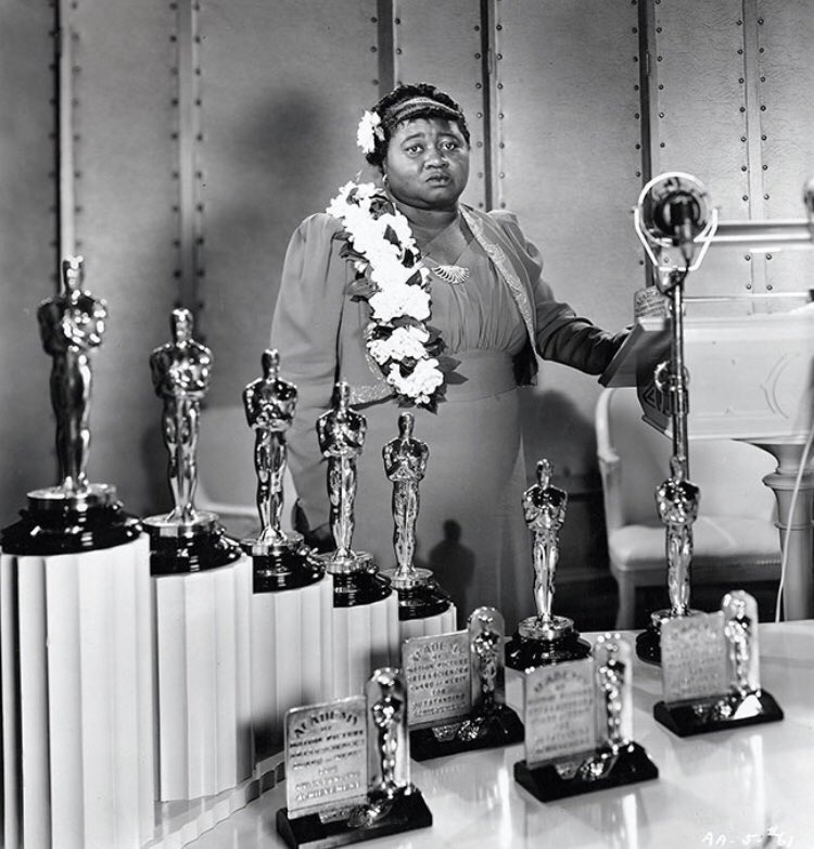 HerstoryR's tweet image. Happy Black HERstory Month!Hattie McDaniel appeared in more than 300 films and was the first African American to win an Oscar in 1940. During the ceremony she and her guest had to sit at a segregated table on the far side of the room. The hotel had a strict “no blacks” policy.