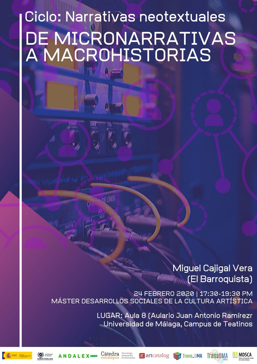 airun72's tweet photo. Y sí, @elbarroquista vuelve a Málaga el lunes 24 de febrero. Si quieres desvirtualizarle en una interesante conversación, esta es tu oportunidad. Más info en: https://t.co/jRF6NmcROk #transUMA @iArtHislab https://t.co/Q23UeP1UaP