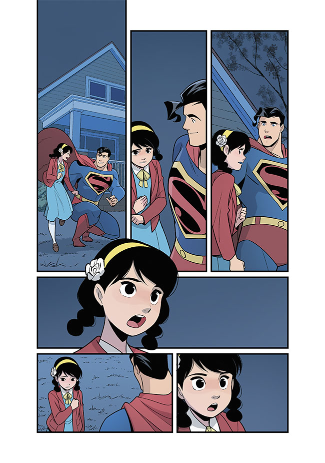 @geneluenyang スーパーマンは中華系移民の少女ロベルタとの交流によって、フタをしていた自分の能力と決着をつけていきます。ちらっとですが、フライング・グレイソンズも描きました。日本のアメコミショップにも購入可能ですのでよろしくお願いします! 