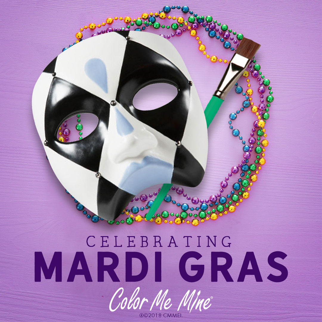 ColorMeMineHyd's tweet image. Find your favorite carnival colors and celebrate #mardigras at Color Me Mine! Yes, you totally can, and we can help! #colormemine #potterypainting