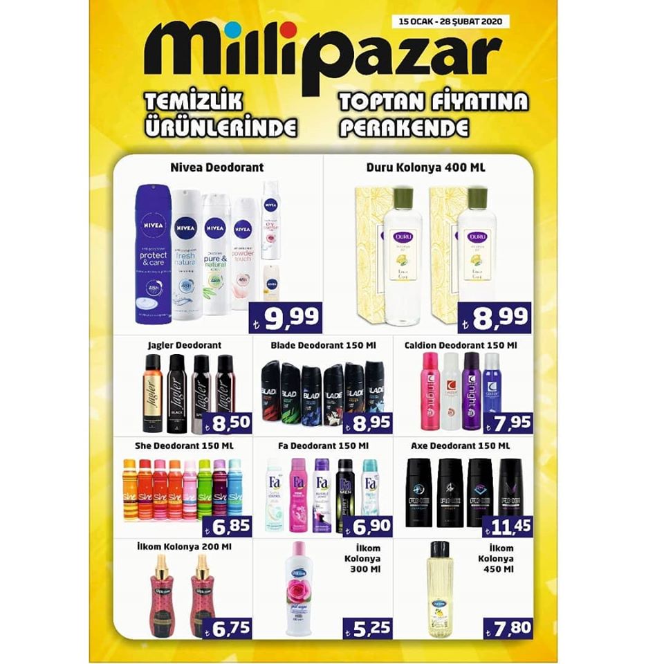 Milli Pazar’da Temizlik Ürünlerinde Toptan Fiyatına Perakende Fırsatları!!!
Son gün 2⃣8⃣ Şubat 2020

#millipazar #iyikiburadayım #bursanınençılgınmarketi #market #alışveriş #indirim #fırsat #çılgın #bursa #kampanya #bursamarket #temizlik #toptan #perakende #toptanfiyatına