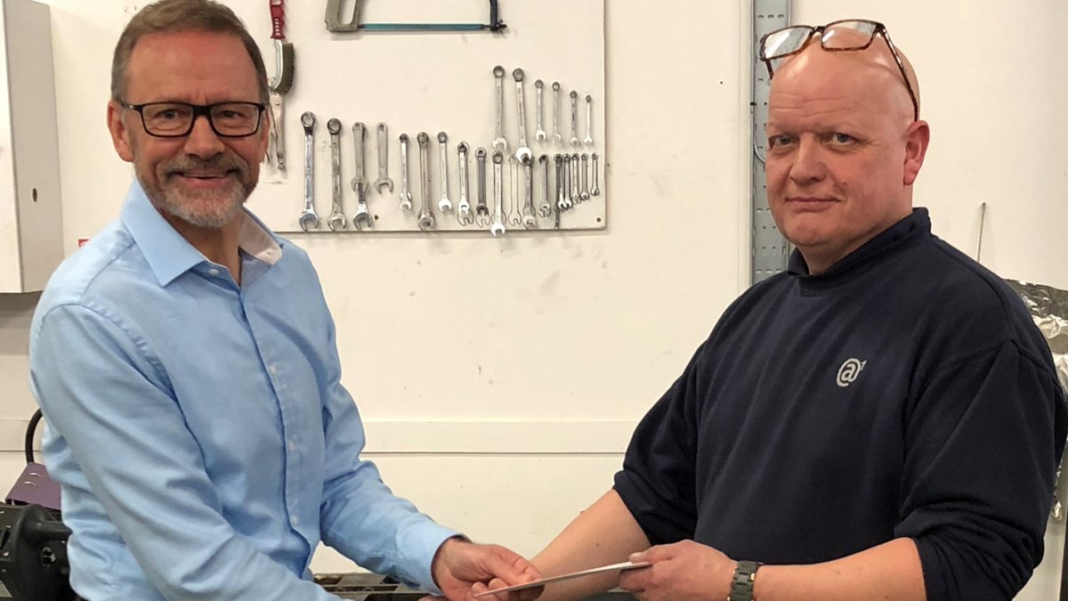 Heartfelt thanks and respect to Tony Doody, Works Manager, celebrating 25 years of loyal service to @Allgood_plc and our customers across the world, ensuring beautiful Modric and bespoke #architecturalironmongery products are crafted and shipped every day #madeinbritain