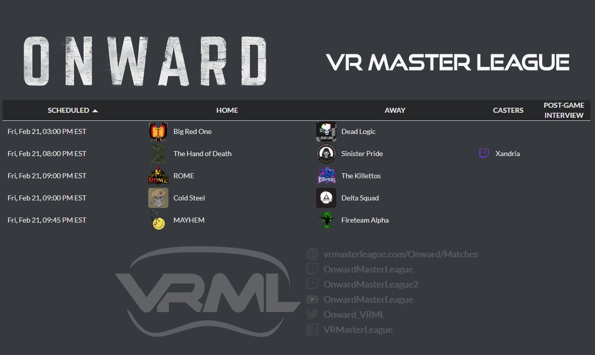 Onward VR Master League tweet media