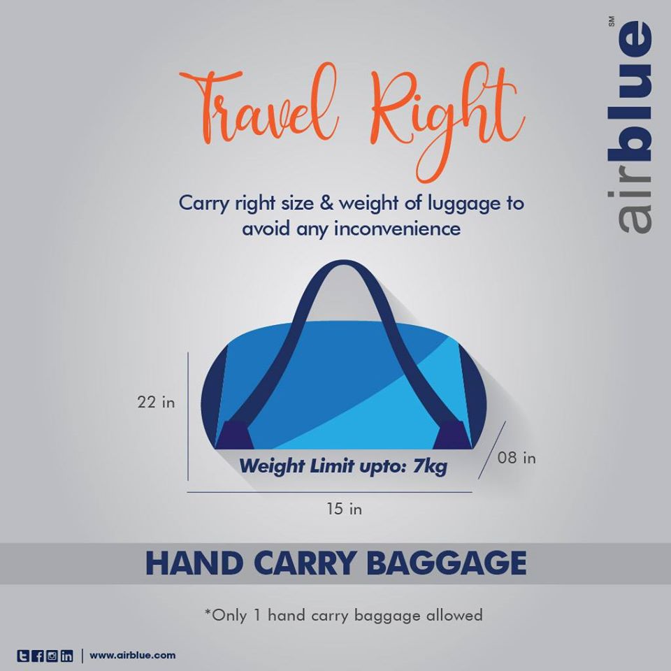airblueairline's tweet photo. Before you pack your bags &amp; leave for #airport, know the right #baggageinformation to avoid any inconvenience
#airblue #TravelRight #HandCarryBaggage #CheckedBaggage https://t.co/wyFIy1hO6T