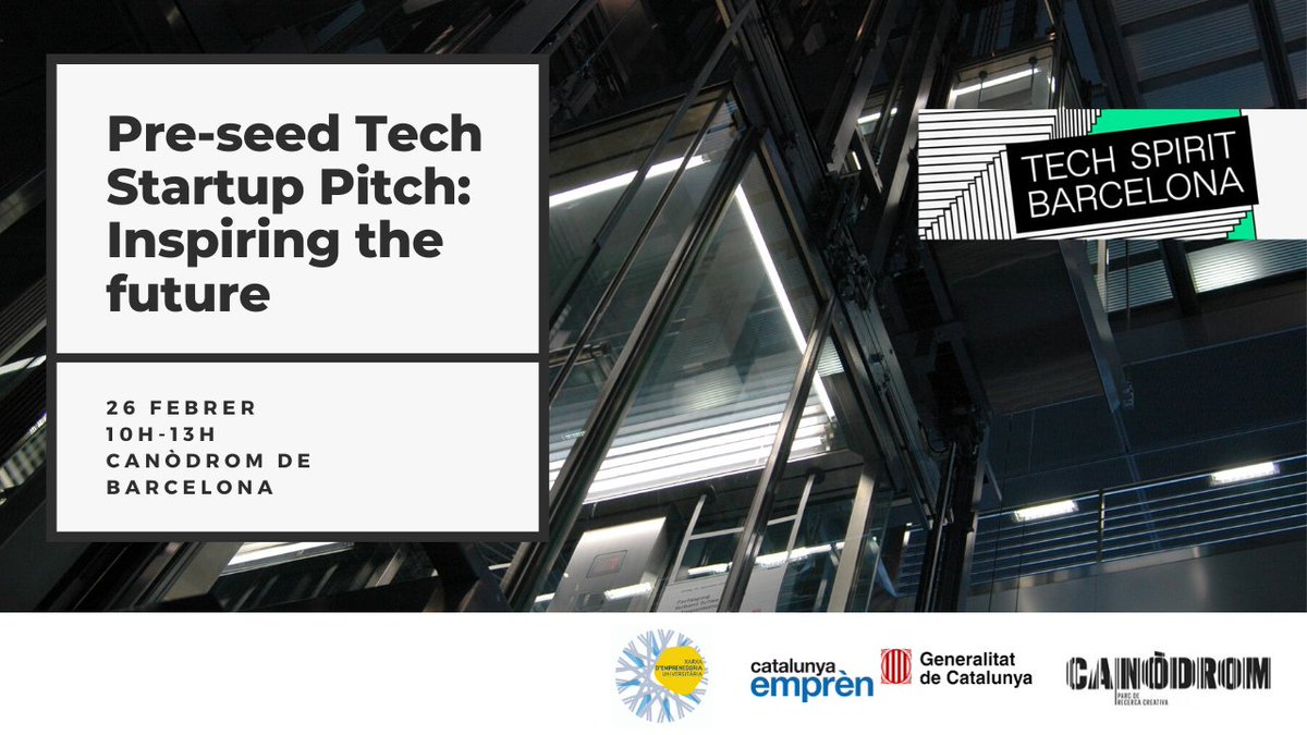 7 de les #startups #ProgramaPrimer que participen al Pre-seed Tech Start-up Pitch: Inspiring the future
by Catalunya Empren, Univeristats i Peninsula
bit.ly/2Pbzq7F
<a href="/filmclub_click/">FILMCLUB</a> <a href="/potmath_com/">potmath.com</a>
<a href="/opportumeety/">Opportumeety</a>, Fiddeal <a href="/meetoptics/">MEETOPTICS</a> @USOdyOrg
flockdroneart