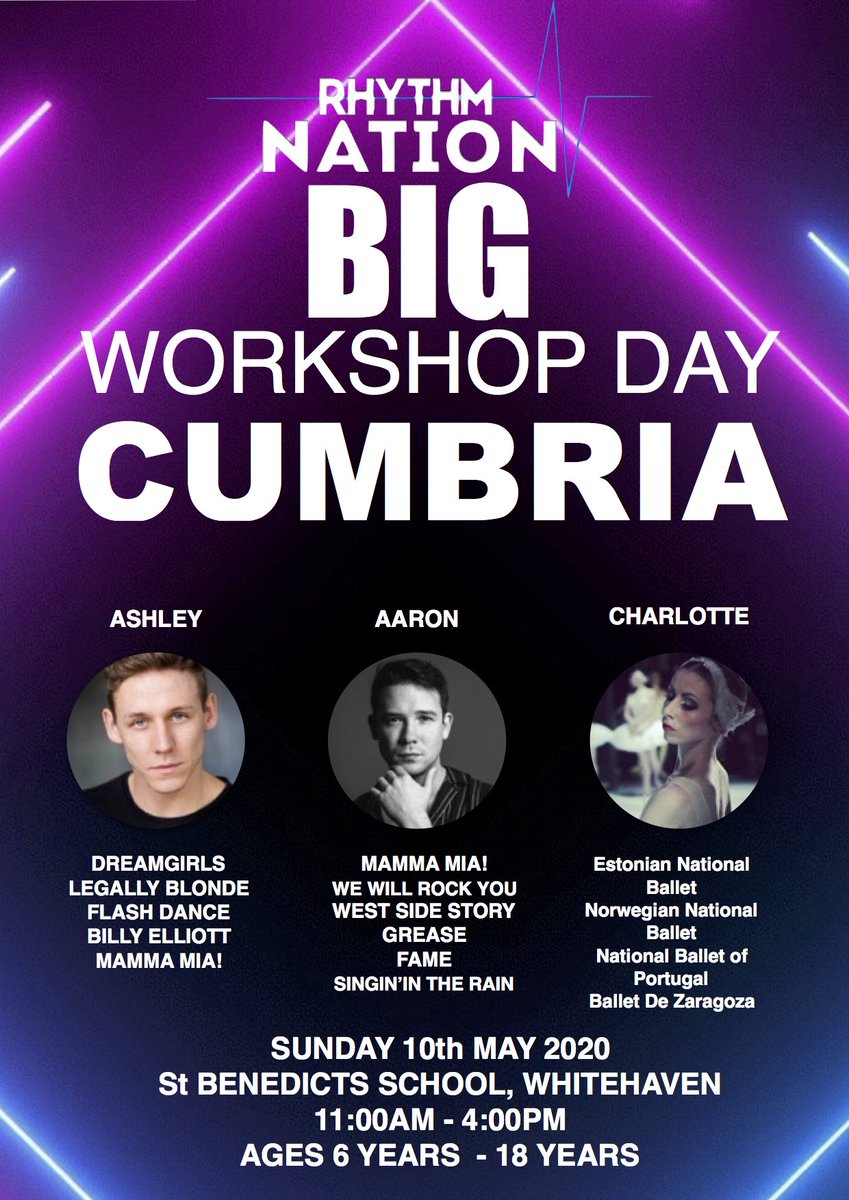 RhythmNationGB's tweet photo. BIG WORKSHOP DAY CUMBRIA 
Sunday 10th May 2020
#rhythmnationevents #bigworkshopday #cumbria #dance https://t.co/ahB9xQzKiV