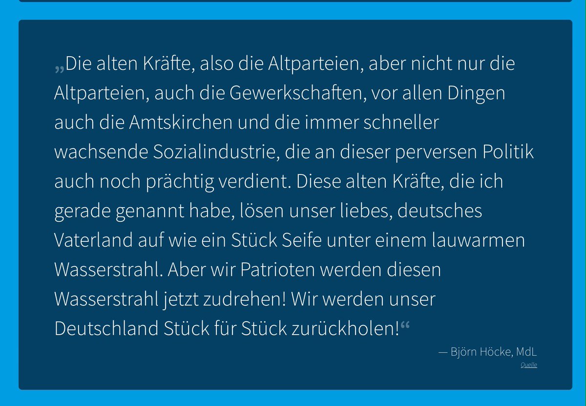 ReinhardPeters's tweet image. Mit solchen Sprüchen &amp;amp; kruden, menschenverachtenden Thesen wurde der Hass geschürt, der schwache Menschen aufstachelt &amp;amp; dazu bringt, solch sinnlose, furchtbare Taten wie in #Hanau, #Halle oder #Kassel zu begehen.

#AfDVerbotJETZT

Hier nachzulesen 👉das-ist-afd.de