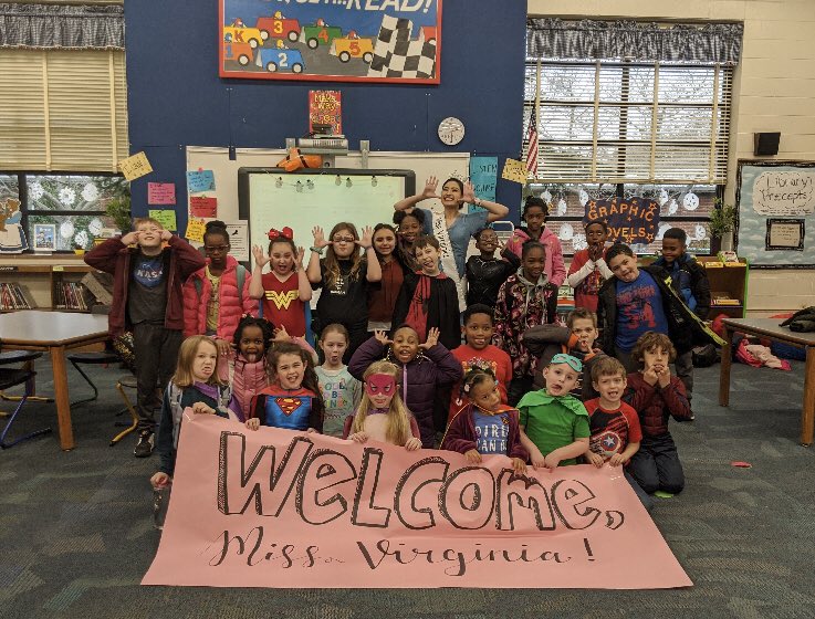 harrowgate_es's tweet photo. Our Kindness Club had Miss Virginia come and speak to them this week! What an awesome opportunity for our kids! #oneCCPS #KindnessMatters #thanks #MissVirginia https://t.co/PQxOGHb2yv