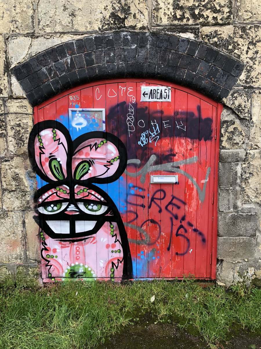 UTSBath's tweet image. Haha! Finally some decent graffiti art on our back door #followmyrabbits #gymbunny #duracellbunny #Bath