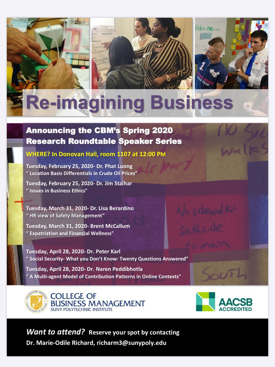 The CBM will be hosting its first Research Roundtable for Spring 2020 on February 25, 2020.