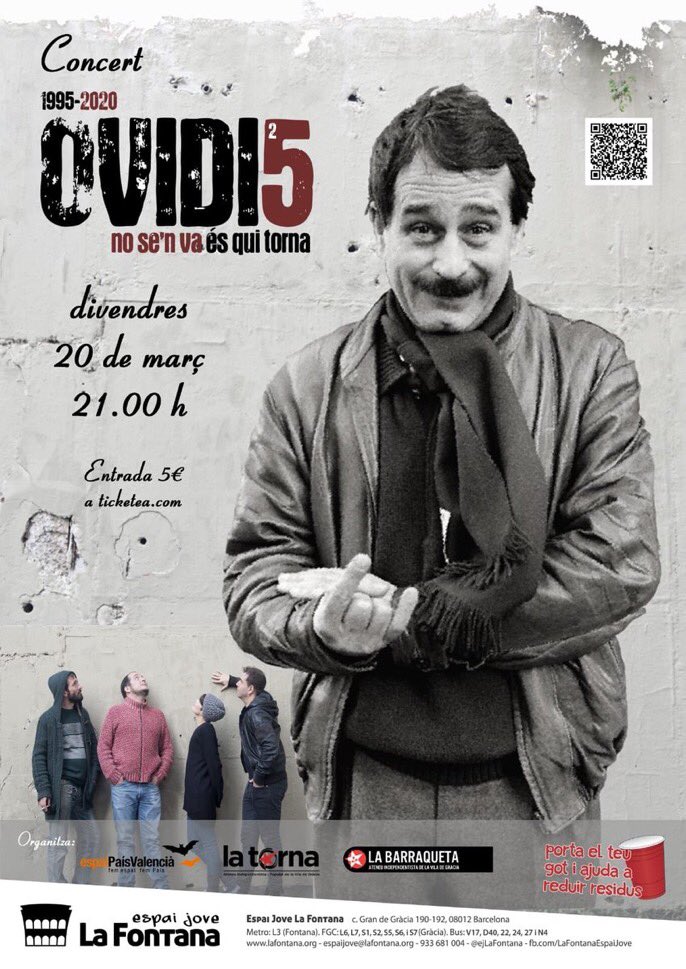 Entrades ja a la venta a: eventbrite.es/e/entradas-con…
<a href="/La_Torna/">Ateneu La Torna</a> <a href="/espaipv/">espai País Valencià</a> <a href="/CasalsiAteneus/">Casals i Ateneus</a> <a href="/EndavantGracia/">Endavant Gràcia</a> <a href="/ARRANGracia/">Arran Gràcia</a> <a href="/CUPGracia/">CUP Gràcia</a>