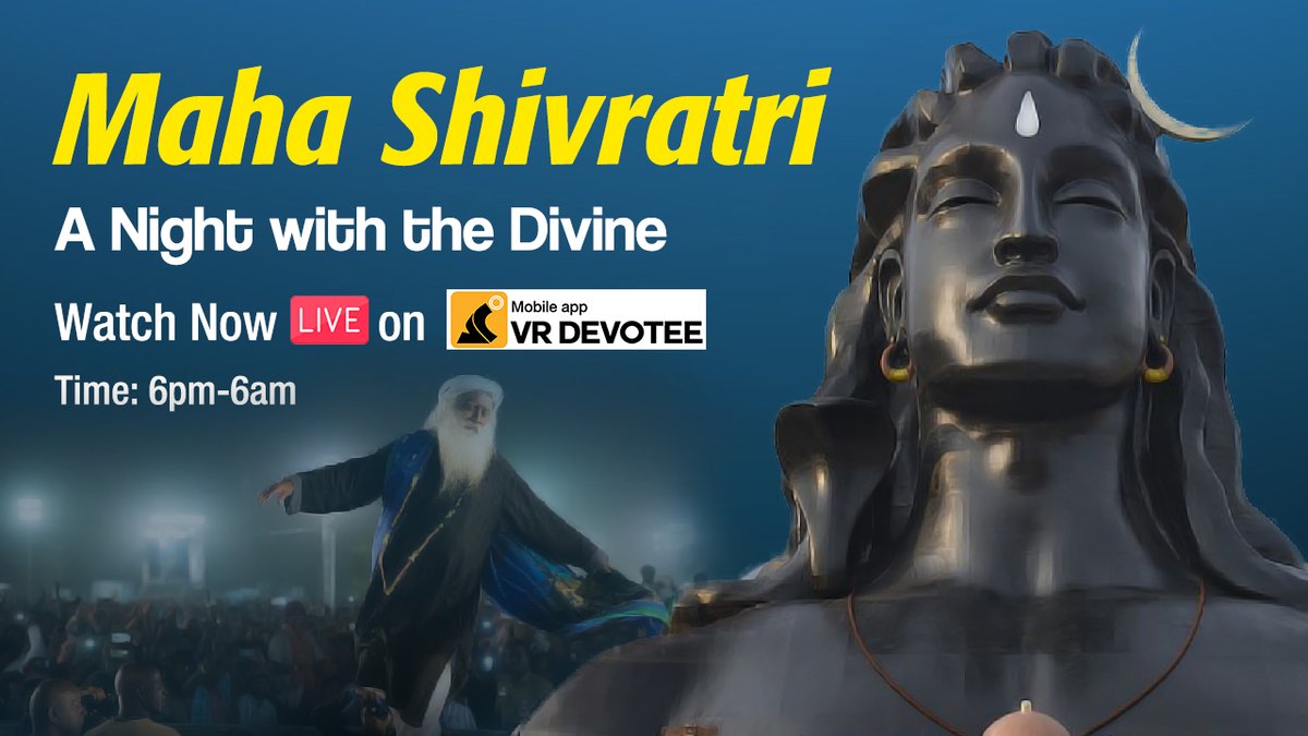 vrdevotee's tweet photo. Maha Shivratri
A Night With The Divine...
LIVE on VR Devotee App
Date: 21-2-2020
Time: 6pm-6am
LIVE Now on VR Devotee App: https://t.co/6OvAdltXiC
#VRDevotee #Mahashivratri  #MahaShivratri2020 https://t.co/oGKca2xnMb