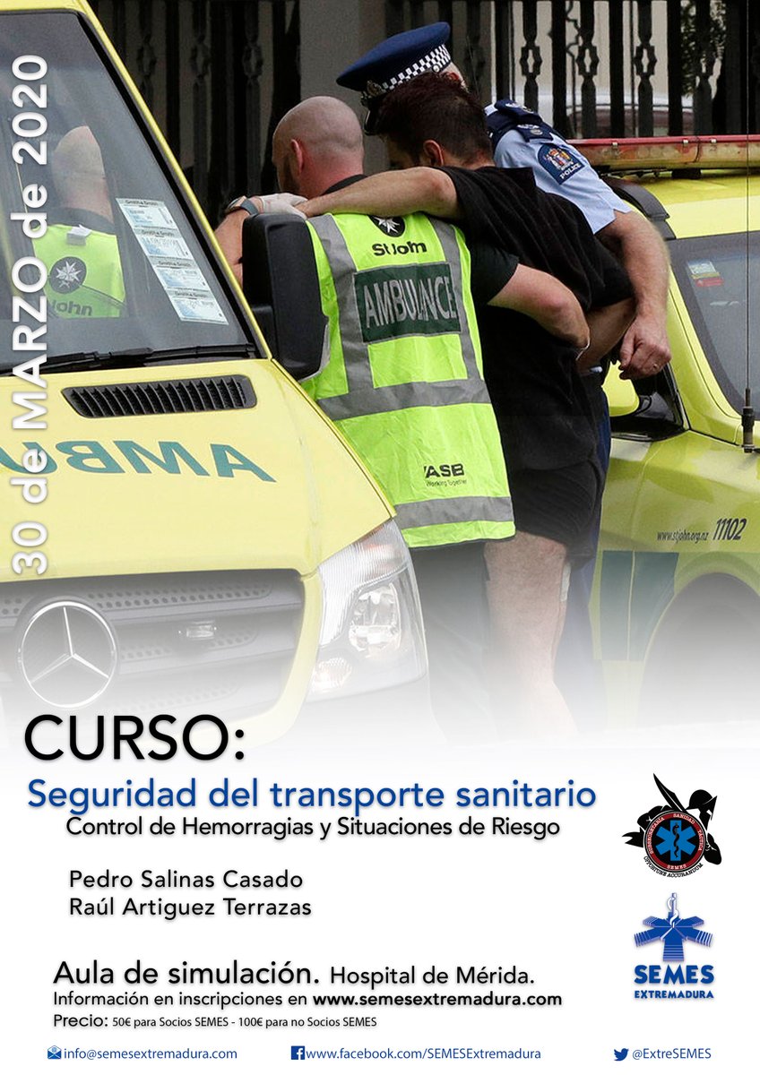SanidadS's tweet photo. Curso: Seguridad del transporte sanitario, control de hemorragias y situaciones de riesgo https://t.co/LAFDj1IonM #ProtocoloIbero @SEMES_ @ExtreSEMES @EmergSEMES https://t.co/n9S75rEBWw
