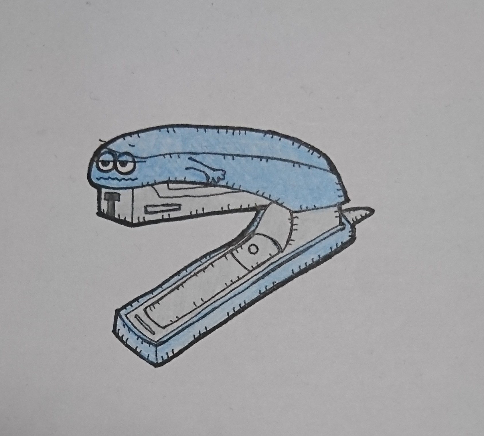 さんかくフープ 古川決定率 本日のイラストです 物に命を与えるシリーズ ホッチキス です よろしくお願いします 絵 イラスト 絵がすこし描ける芸人 物に命を与える絵 T Co Ysjxfxhymo Twitter
