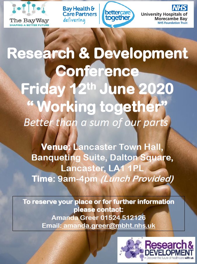 ResearchUHMBT's tweet photo. Have you booked your place for the #Research and #Development Conference? @UHMBT https://t.co/7n5ME3NKIQ