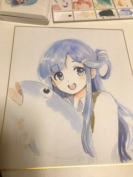 七海ちゃん描いてたんですけどどうにも気に入らなくて。時間ないのでこれ以上は塗り進めないのですが、これでもいいよ!なんて方いたら歌姫庭園でさしあげます 