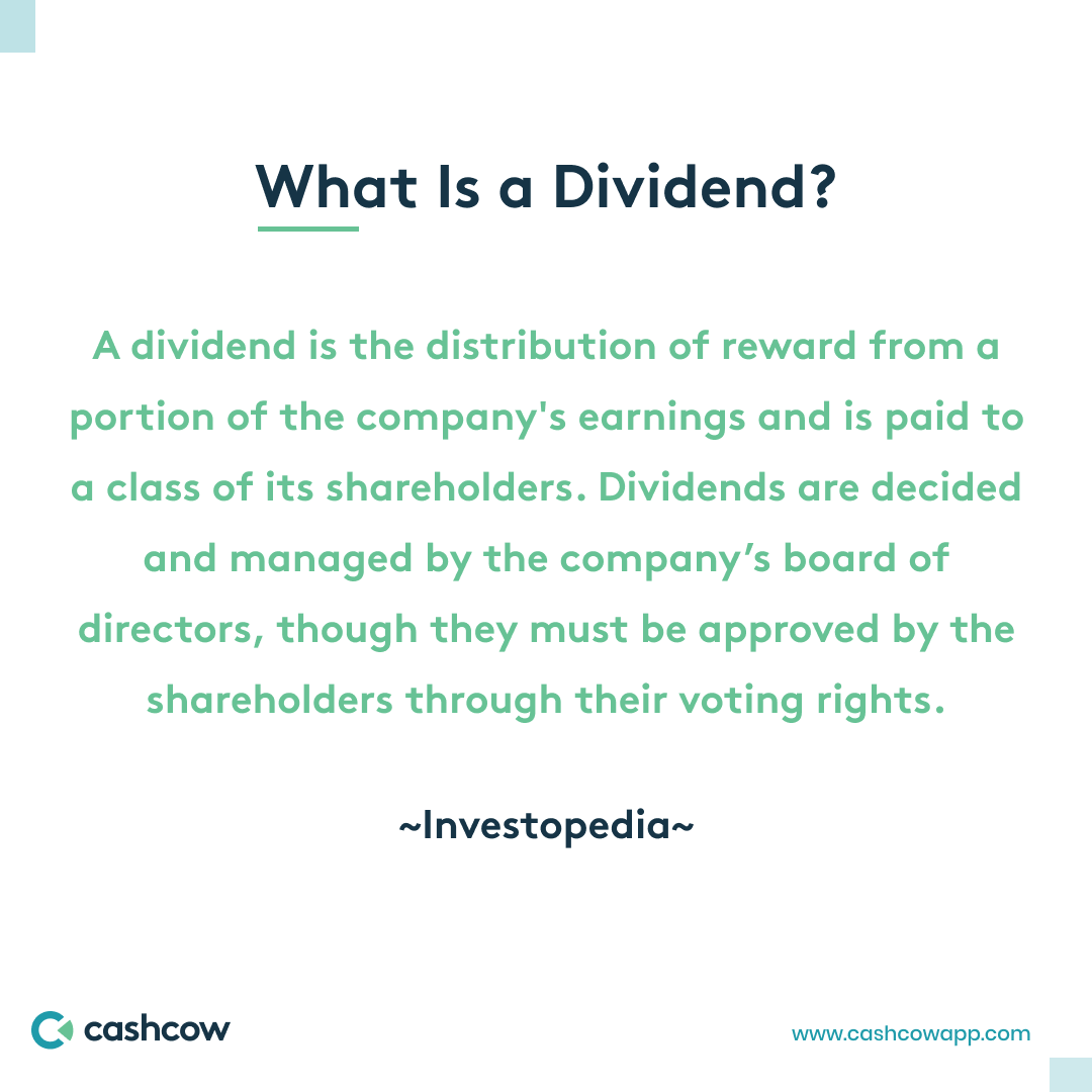 getcashcow's tweet photo. Do you know what a dividend is? 
#TGIF #Cashcow #investment #stock #shares #MoneyTalks #invest https://t.co/rqtvVHvfom