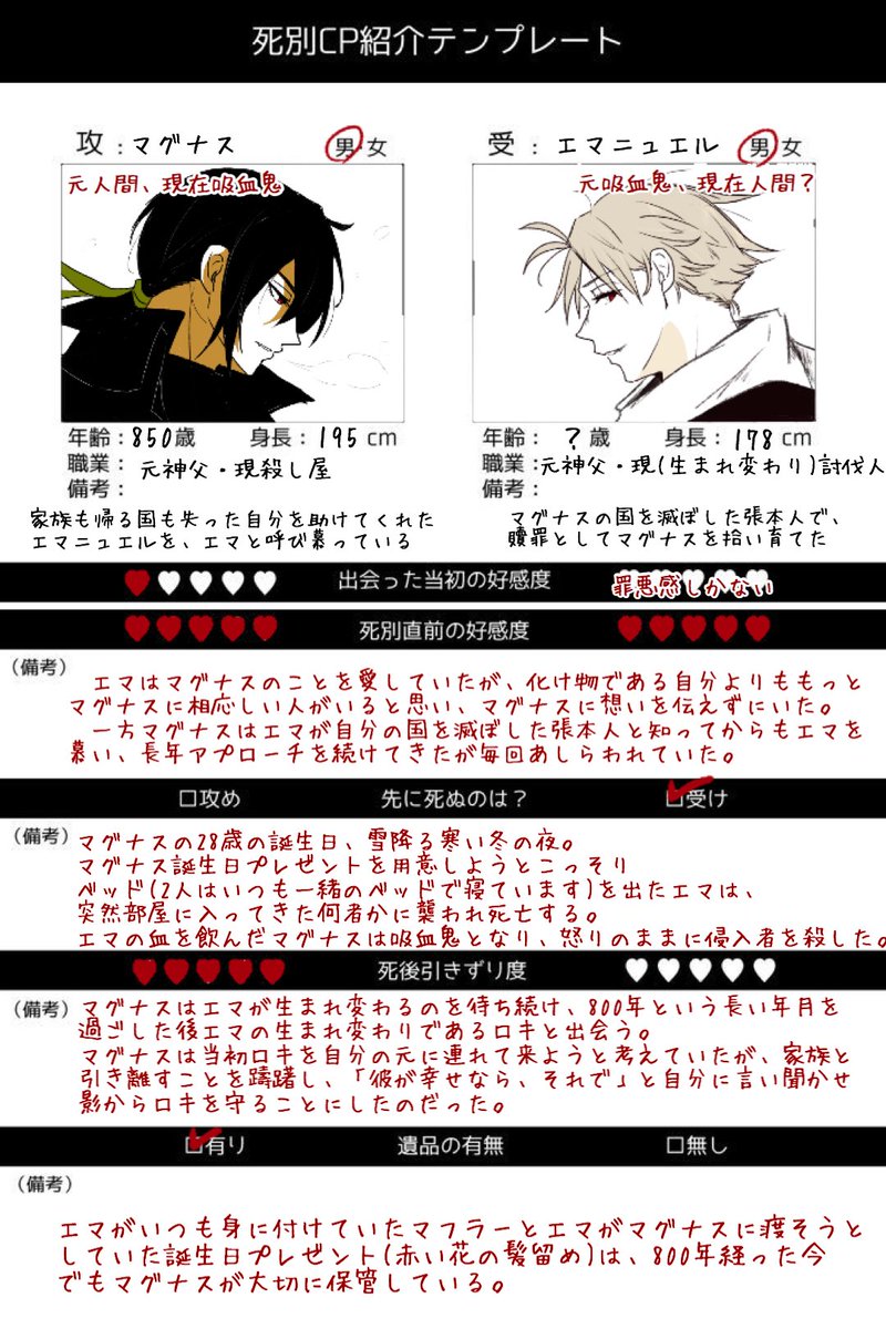 吉門 誰デザ参加中 Twitter ನಲ ಲ 閉幕のno 1クソ重cp 彼らは結ばれる前に片方が亡くなったので結ばれていません 死別cp紹介テンプレート