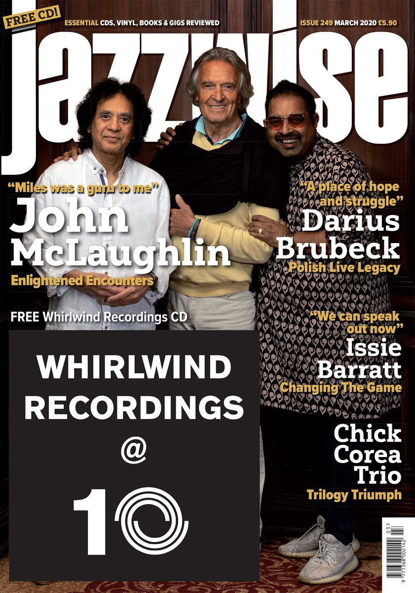 Jazzwise's tweet photo. The March issue of Jazzwise magazine is out now with an exclusive cover feature on guitar guru John McLaughlin, a fantastic FREE Whirlwind Recordings sampler, plus features on Chick Corea, Darius Brubeck, Issie Barratt and Omar Hakim - subscribe here https://t.co/cgk5Fn54Mk https://t.co/0WiSrA7pGt