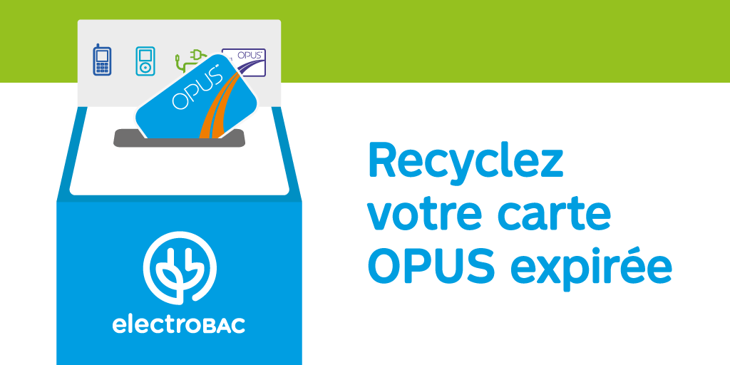 [Info réseau] ✅🚇♻️ Vous avez une carte OPUS expirée? Disposez-en dans l’un des <a href="/Electrobac/">Electrobac</a> prévus à cet effet. Vous pouvez même y recycler vos petits appareils électroniques. Les composantes seront ensuite recyclées et réutilisées. ⏩ ow.ly/kZxO50ynAUM
