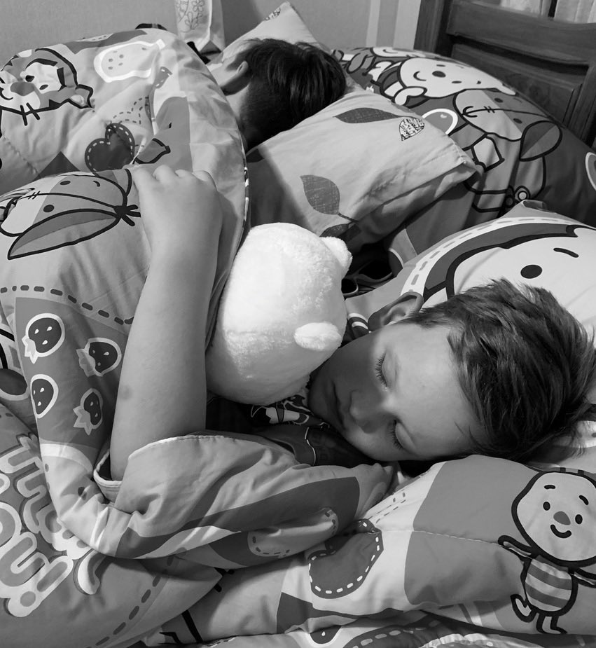 It's been a long and busy day. Oh, how I love checking in on sleeping kids. Seeing that they are peacefully dreaming allows me to drift off myself. ⁠⠀