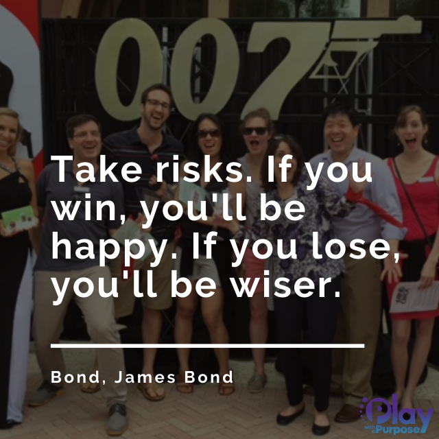 PLAYWITHAPURPOS's tweet photo. #QuoteOfTheWeek - Take Risks
#JamesBondWeek https://t.co/1aNYJrHyvT