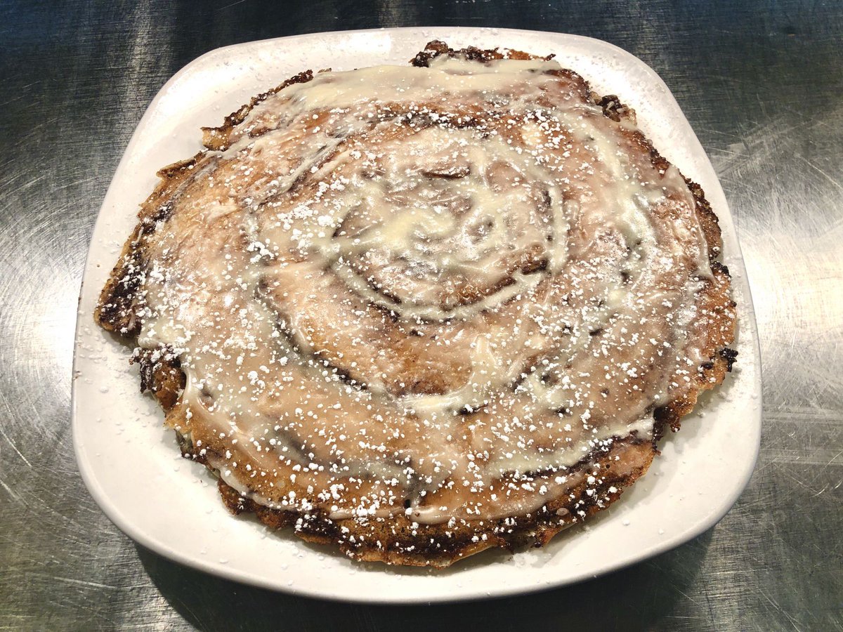 How do you roll? With the Cinnamon Roll Pancake! Loved by kids, teens, and even adults, each and every bite tastes like the center of a warm, gooey cinnamon roll. We invite you to come try what everyone is talking about.