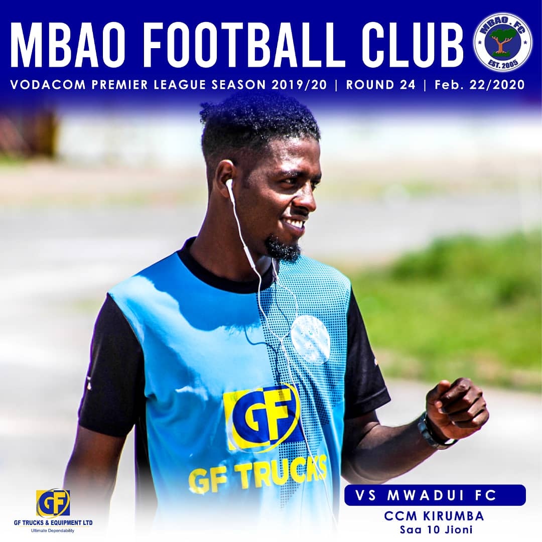 OfficialMbaoFc's tweet photo. Next Match:
🏆| Vodacom-Tanzania Premier League...
⚽ ️|Mbao Fc 🆚️ Mwadui Fc
📆 | 22.02.2020
🕖 |Saa 10:0️0️ Jioni
🏟 | CCM Kirumba Stadium
#WabishiForever
#dependableGF
Powered by @GF_Trucks
Cc @karmali_i @daniel_naila @azamtvtz @Tanfootball @tplboard @VodacomTanzania https://t.co/LIbKWsSH70