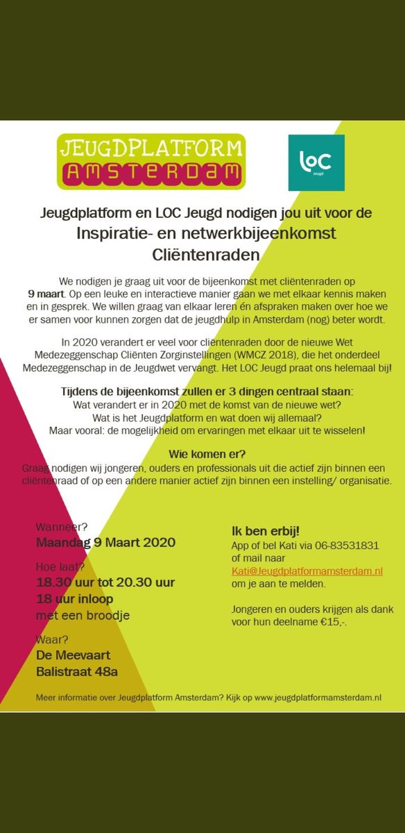 020Jeugd's tweet photo. We nodigen je samen met LOC jeugd uit voor een inspiratie- en netwerkbijeenkomst cliëntenraden op 9 maart! https://t.co/g8FoW830F3