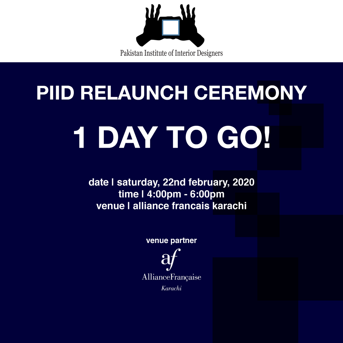 PIIDesigners's tweet photo. Just 1 Day left till PIID's Relaunch Ceremony!
#PIID #interiordesign #design #interior #homedecor #architecture #home #interiors #homedesign #furniture #art #interiordesigner #decoration #luxury #designer #interiordecor #inspiration #furnituredesign #interiordecorating https://t.co/qjraGgdW8j