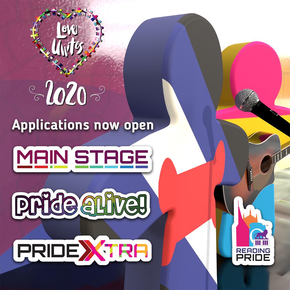 Are you interested in performing on one of our stages or know someone who would like the opportunity to join us? 

readingpride.co.uk/get-involved/p…

#LoveUnites #ReadingPrideUK #Pride #LGBT #MyUmbrella #RDGUK #MoreThanLGBT #PrideaLive #PrideXtra #ReadingPride