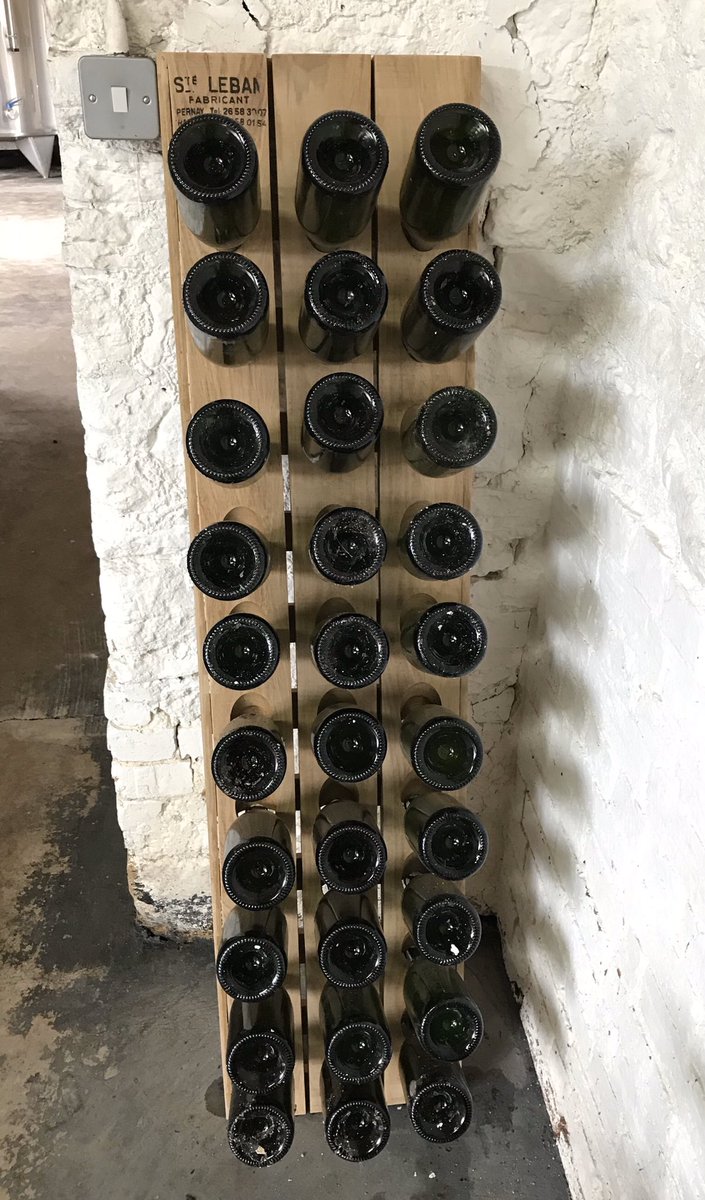 saxbyscider's tweet photo. Our champagne style cider in the pupitre being prepared for corking next month. Lots of styles - looking forward to the tasting! #ciderexperiment #saxbyscider #champagnestylecider #cidery #craftcider #ciderlover #ciderhouse #northants #cidermaking #cidermaker #cidertasting https://t.co/iBqGNX0EMY