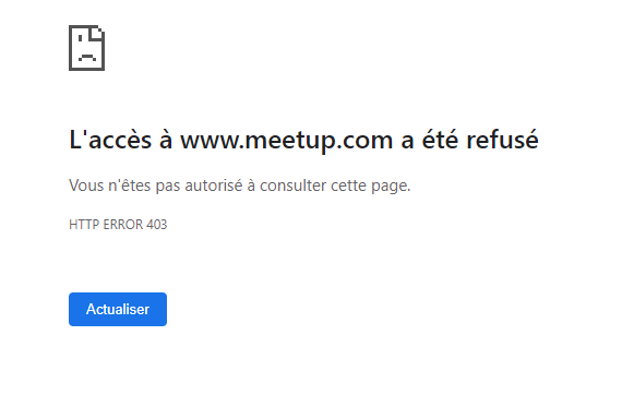 Tille_Geek's tweet photo. @uxrennes La page meetup pour s’inscrire ne fonctionne pas :(
@MeetupFR est-ce général ou juste moi qui ai un problème ? https://t.co/7V7PQBIOpU