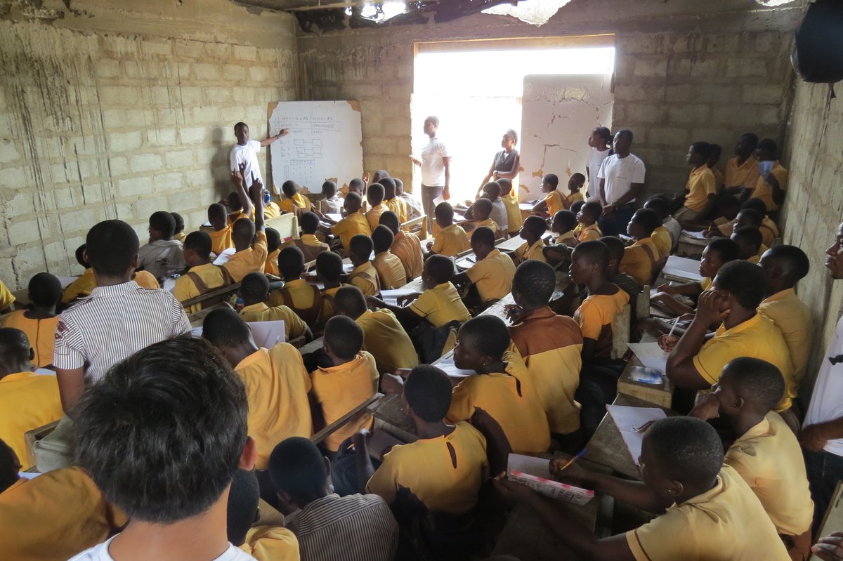 AIMSGhana's tweet photo. *Give back to the community*

AIMS Ghana @MastercardFdn Scholars engaged pupils of the Santeo Kpone Katamanso Municipal Assembly (KKMA) Basic School in teaching and other experiential learning activities this week. https://t.co/XwmY9sHfFR
