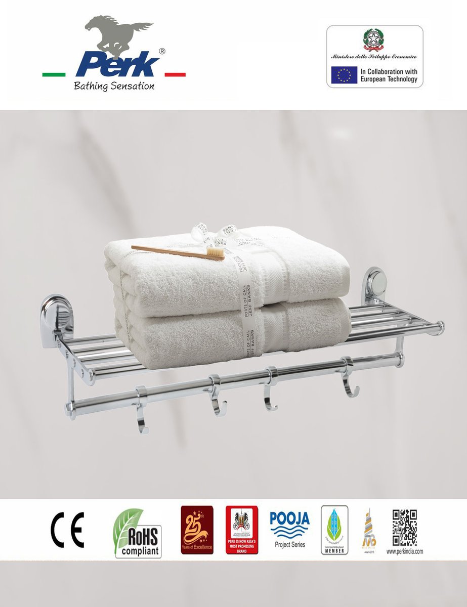 PerkIndia1's tweet photo. Multipurpose Towel Rack with the extra flexibility of 4 movable hooks gives access to multiple accessories in the bathroom. This product is the epitome of compact bathrooms. Build with brass and finished with chrome plating.
#towelrackwithhooks #bathaccessories #perkindia https://t.co/sXYeg0lhRo