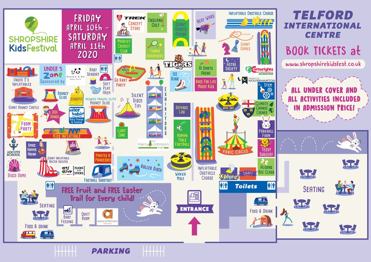 We have a map! We cannot wait for April 10th &amp; 11th where we can share Telford Kids Fest with you all! 🎉

bit.ly/2PcMwkK

#ShropshireFestivals #KidsFestTelford